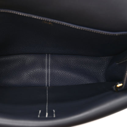 Hermes Taurillon Clemence Halzan 31 GM Bleu Nuit 5 of 10