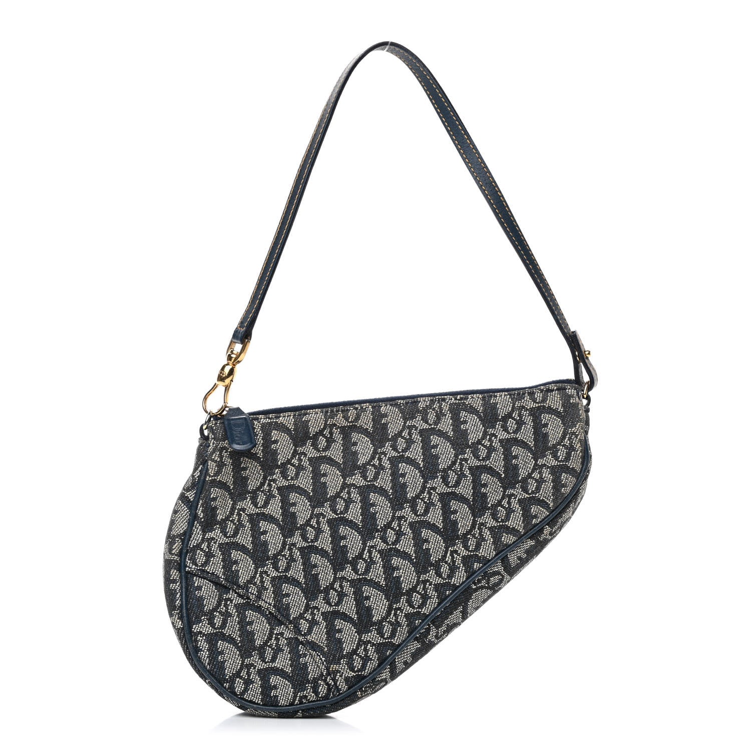 Christian Dior Monogram Mini Saddle Pochette Navy 1 of 4
