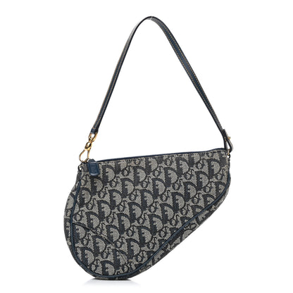 Christian Dior Monogram Mini Saddle Pochette Navy 1 of 4
