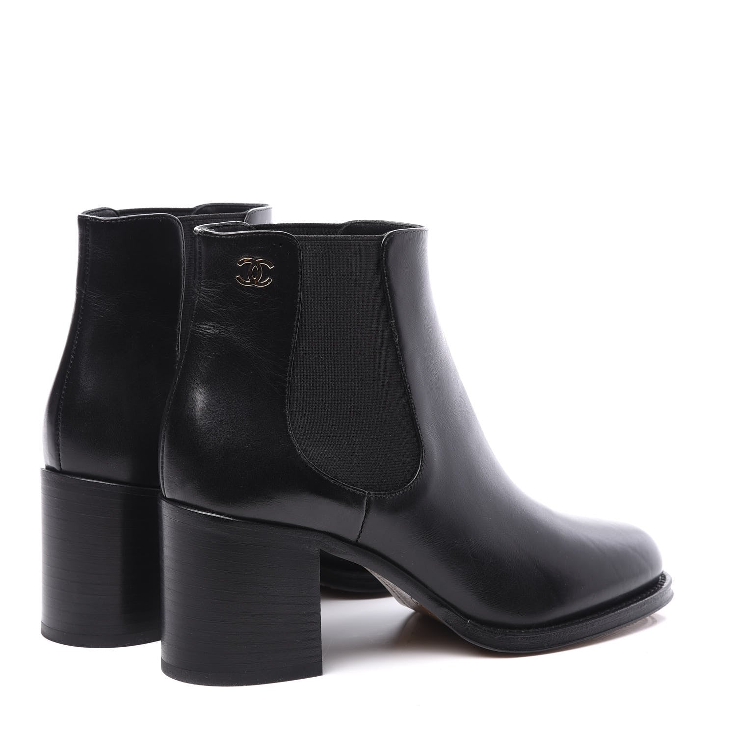 Chanel Calfskin Short Boots 36.5 Black 4 of 11