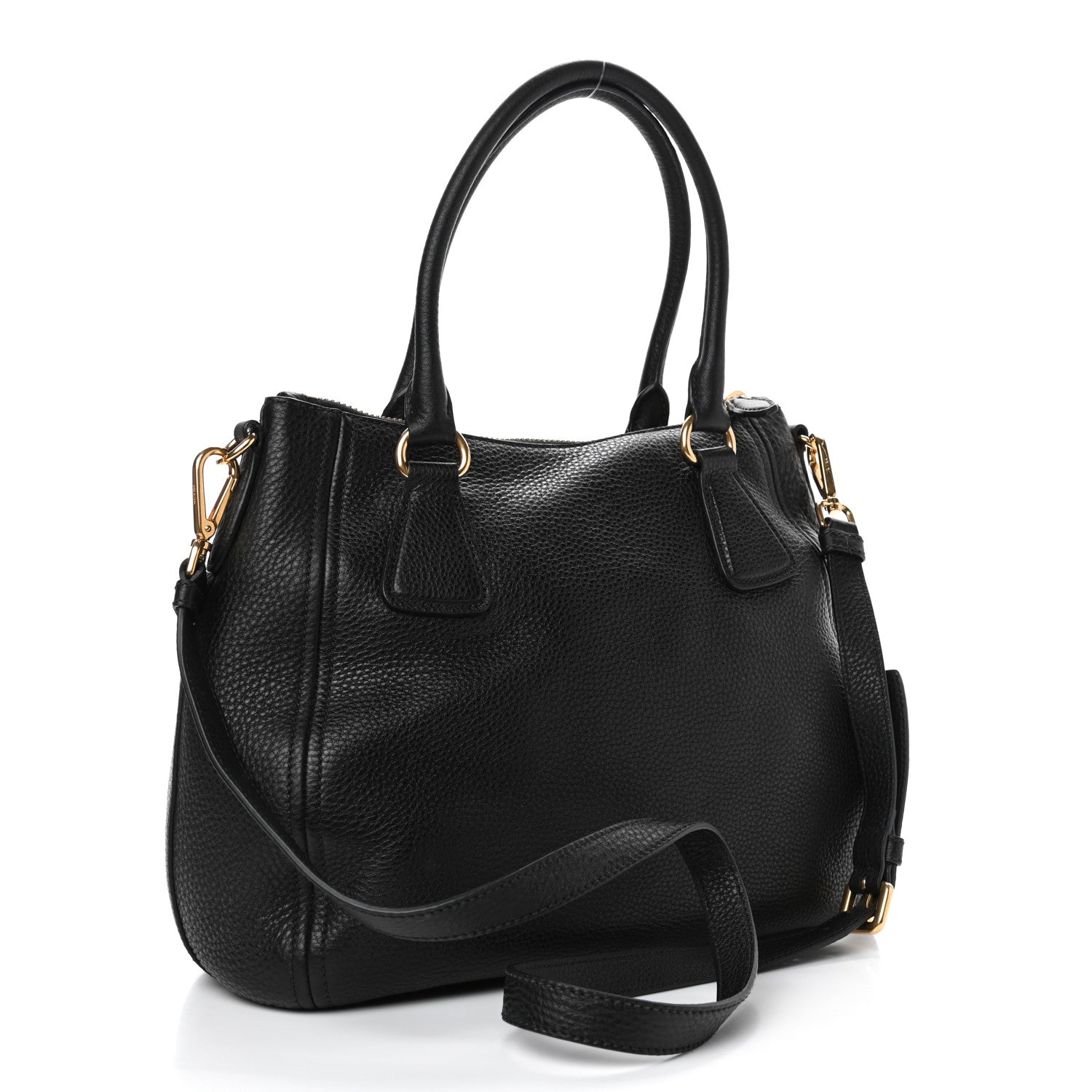 Prada Vitello Phenix Top Handle Bag Black 2 of 4