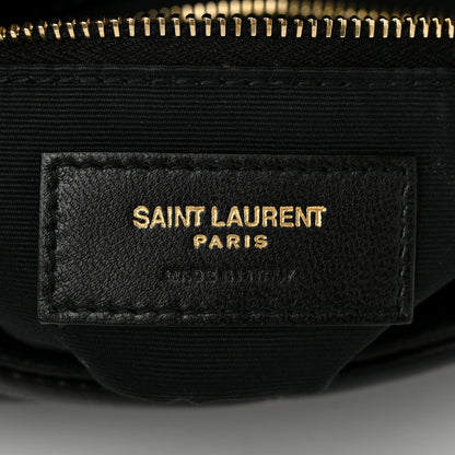 Saint Laurent Lambskin Quilted Toy Loulou Puffer Monogram Chain Satchel Black 6 of 10