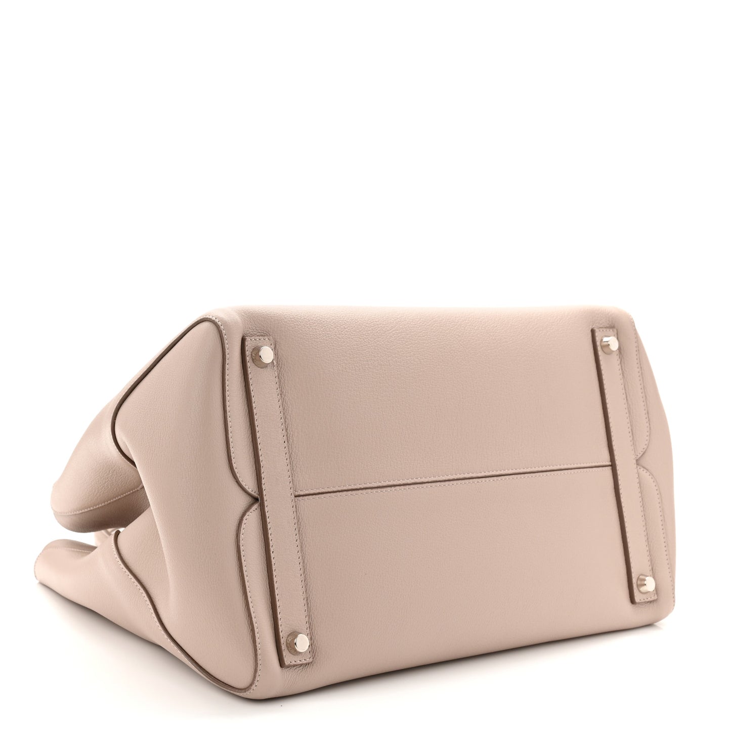 Supple Grained Calfskin Large Open Bar Tote Rose Poudre