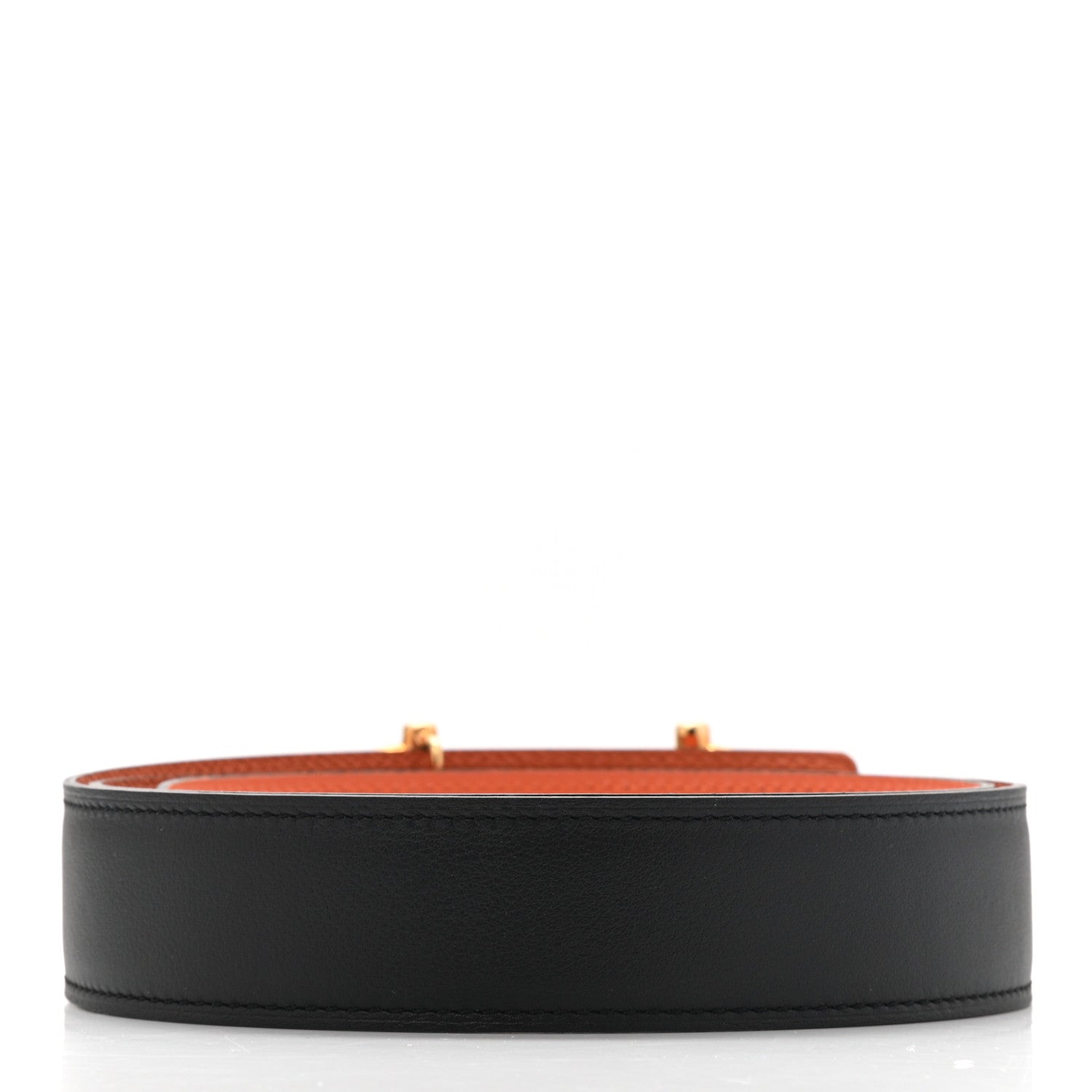 Hermes Swift Epsom 32mm Gamma Belt 90 Black Orange 2 of 4