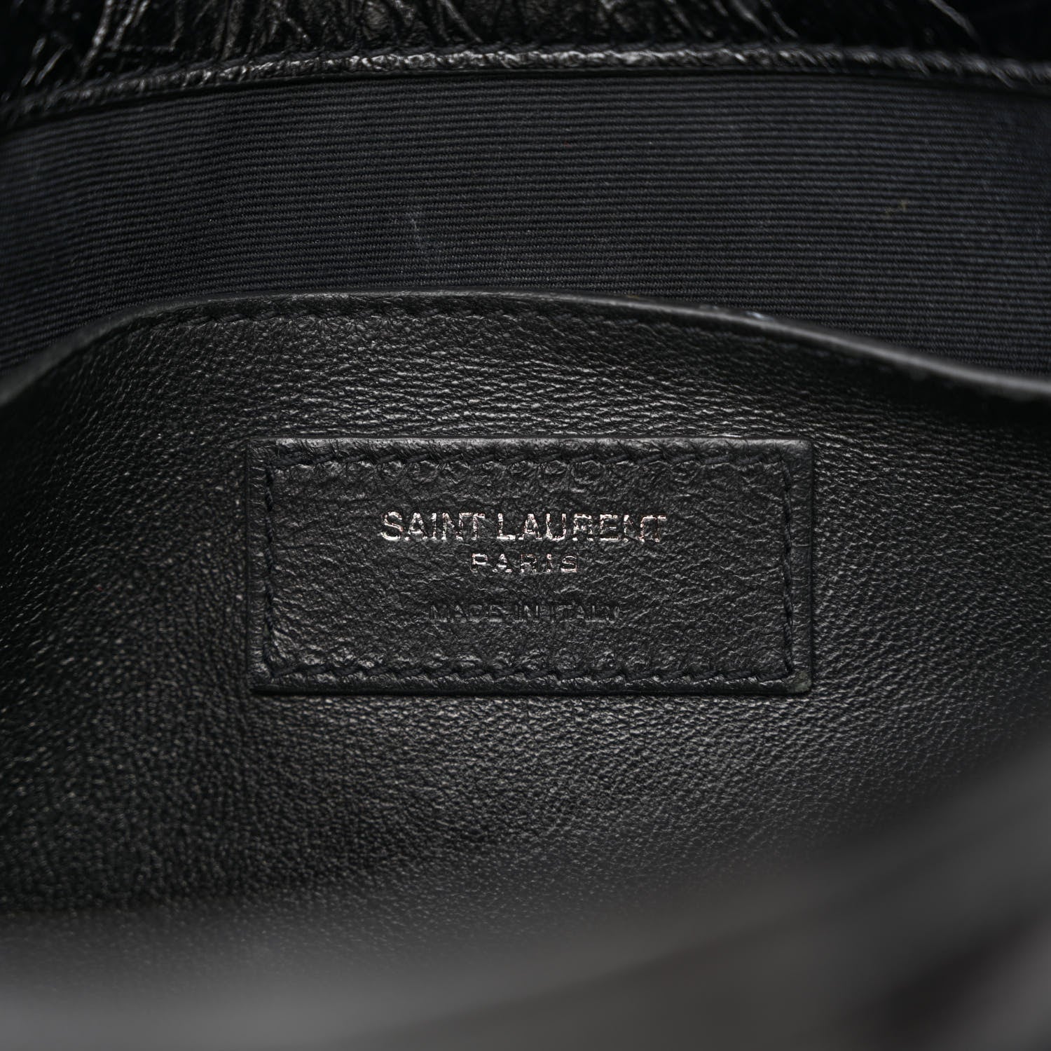 Saint Laurent Crinkled Calfskin Matelasse Monogram Baby Niki Chain Satchel Black 6 of 12