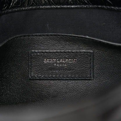 Saint Laurent Crinkled Calfskin Matelasse Monogram Baby Niki Chain Satchel Black 6 of 12