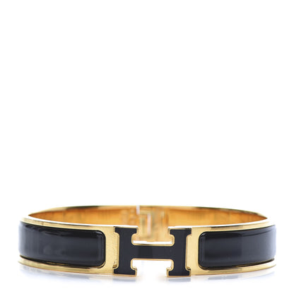 Hermes Enamel Narrow Clic Clac H Bracelet PM Black 1 of 6