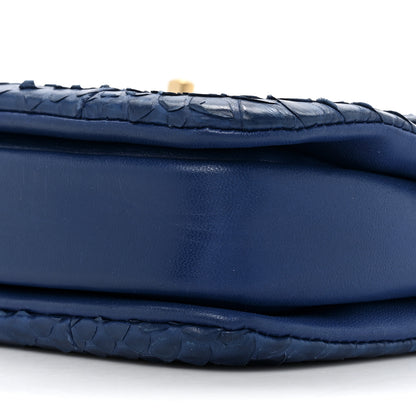 Chanel Snakeskin Quilted Small Trendy CC Chain Dual Handle Flap Bag Blue 10 of 11