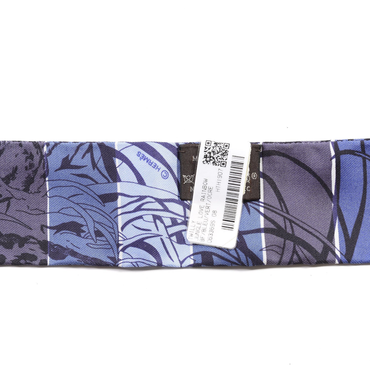 Hermes Silk Jungle Love Rainbow Twilly Bleu Vert Ocre 2 of 4