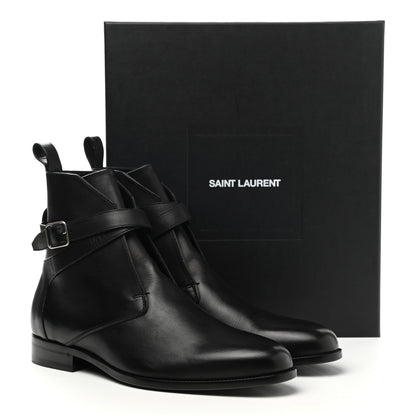 Saint Laurent Calfskin Dare 25 Jodhpur Ankle Boots 45 Black 9 of 9