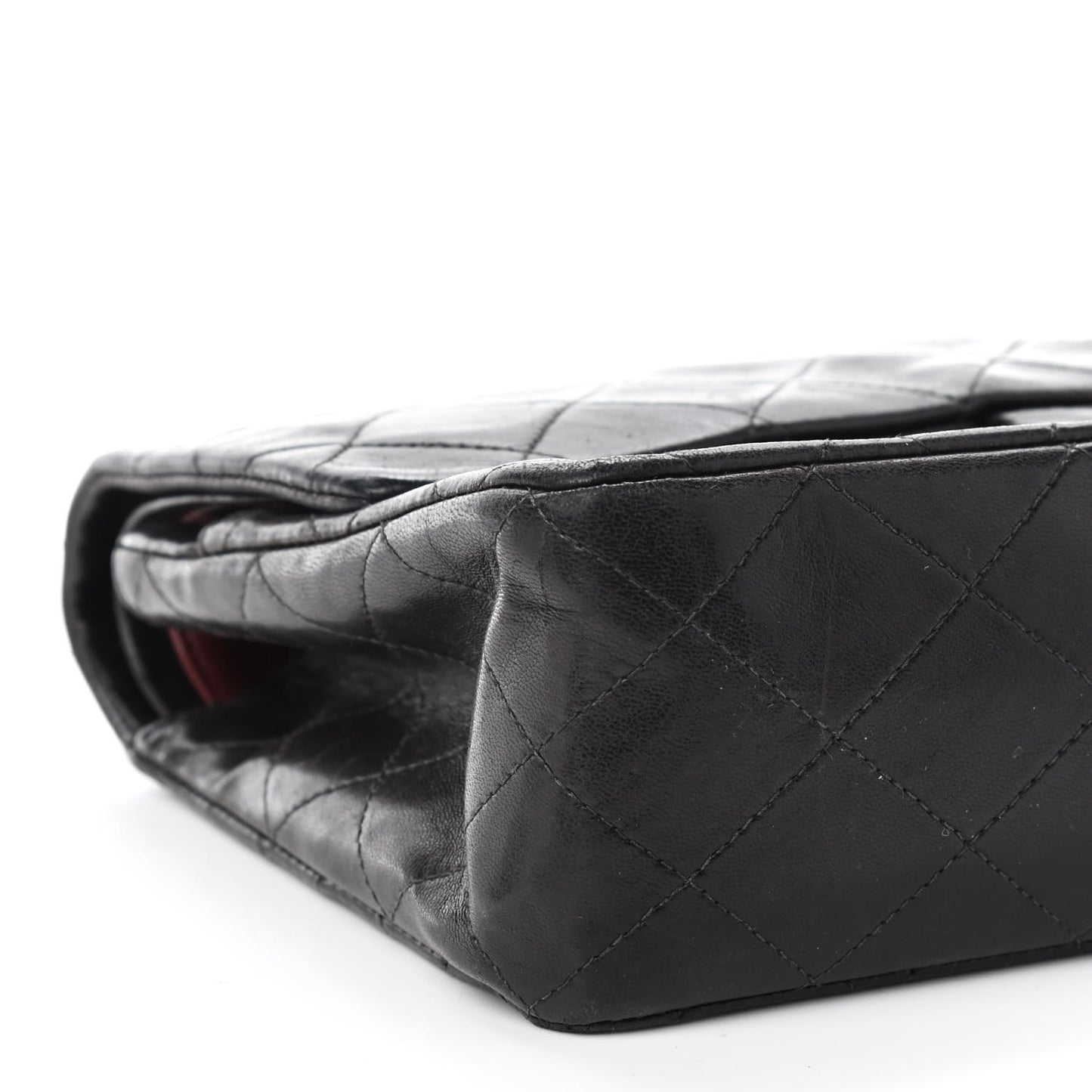 Lambskin Quilted Medium Double Flap Black