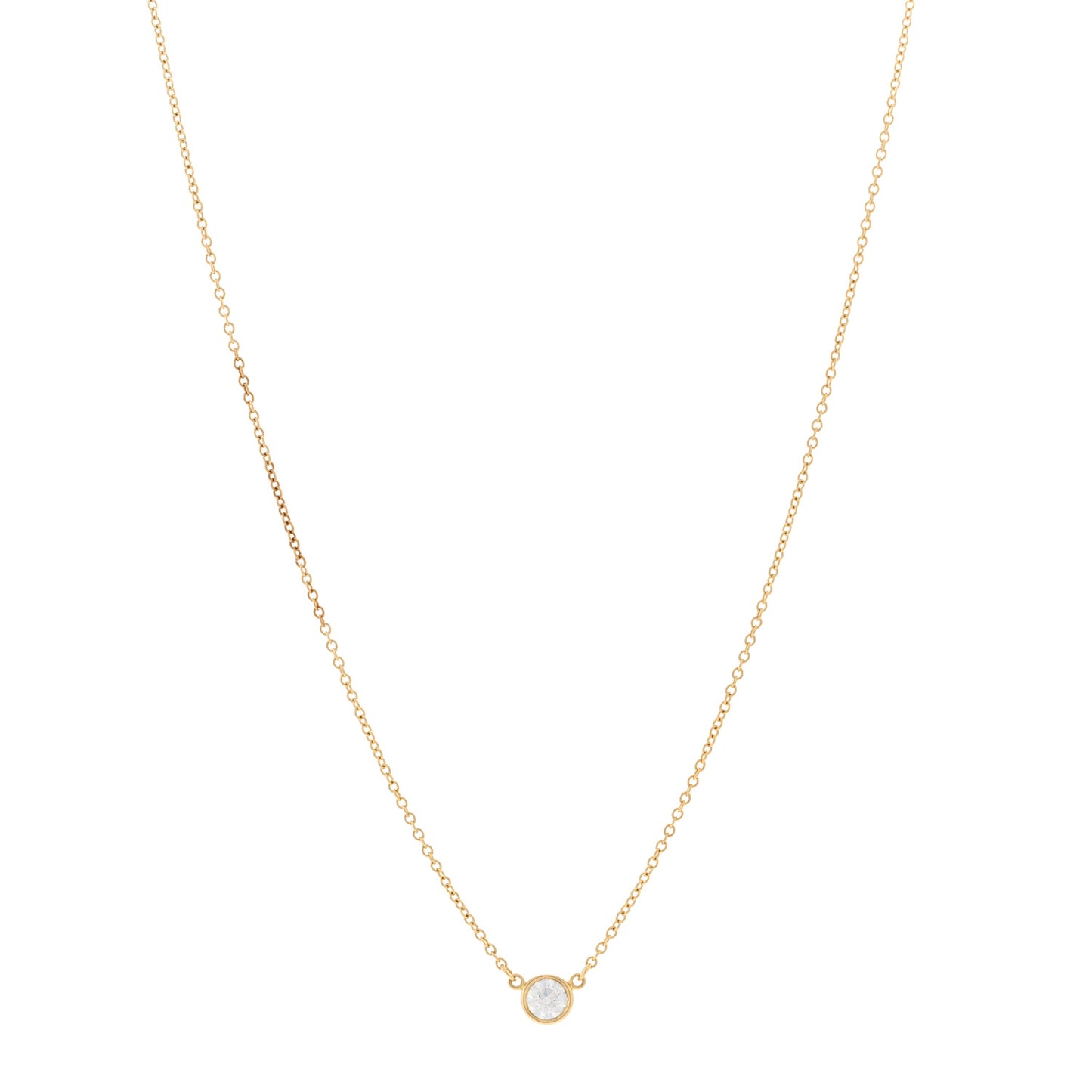 18K Yellow Gold Diamond .17ct Elsa Peretti Diamonds by the Yard Pendant Necklace