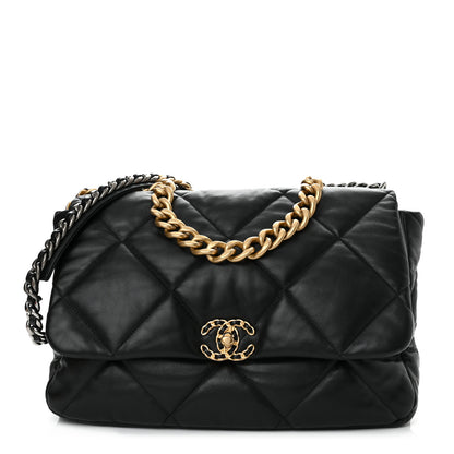 Chanel Lambskin Quilted Maxi Chanel 19 Flap Black 1 of 10