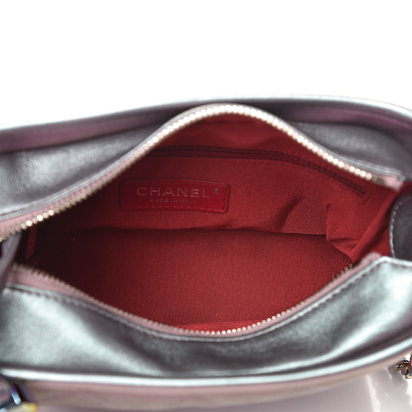 Iridescent Lambskin Calfskin Quilted Small Gabrielle Hobo Light Purple