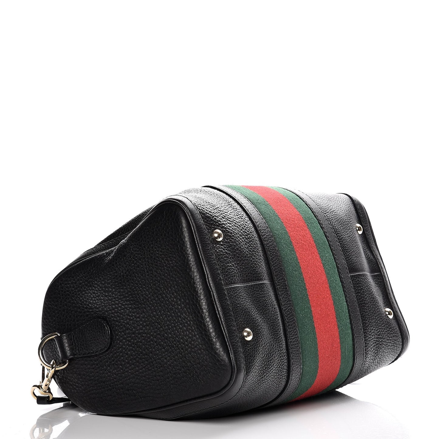 Calfskin Vintage Web Medium Boston Black