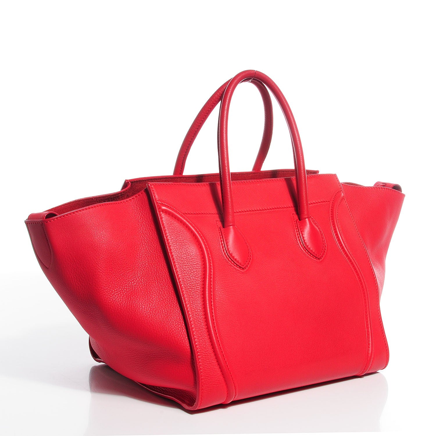 Celine Supple Calfskin Medium Phantom Luggage Vermillion 3 of 7