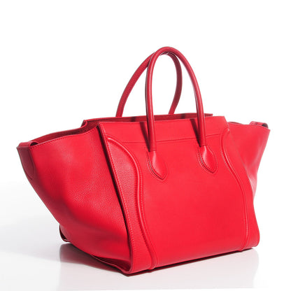 Celine Supple Calfskin Medium Phantom Luggage Vermillion 3 of 7