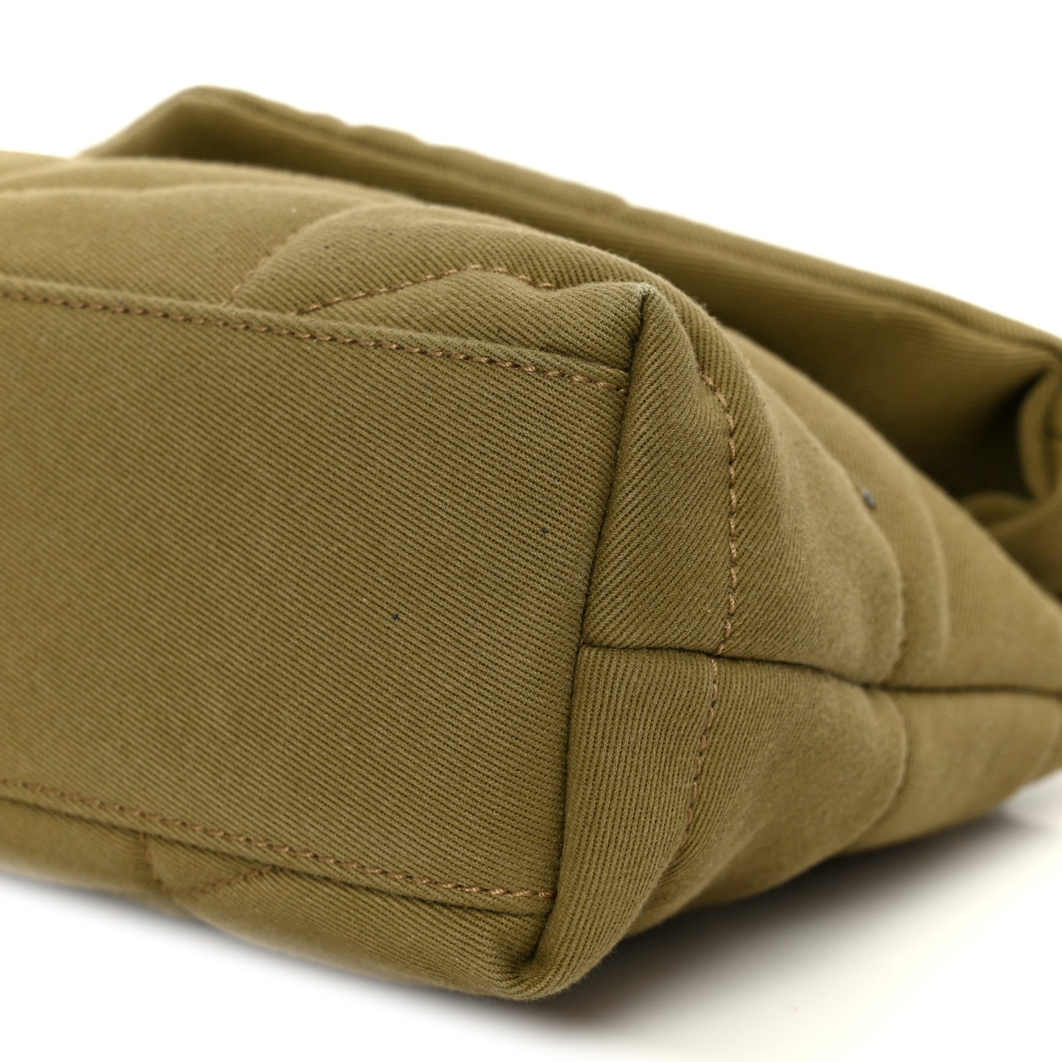 Saint Laurent Canvas Quilted Toy Loulou Puffer Monogram Chain Satchel Fir Green 10 of 10