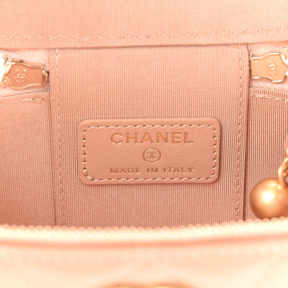 Chanel Calfskin Quilted Mini Perfect Fit Vanity Case With Chain Beige 6 of 9