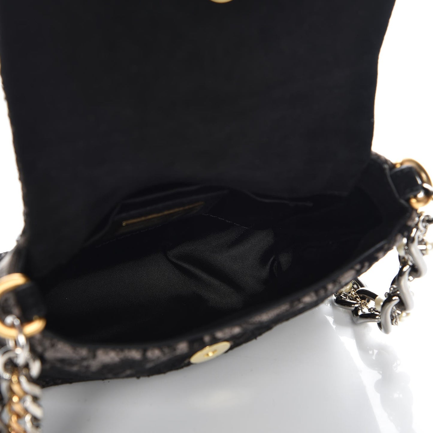 Lace Mini Miss Charles Evening Bag Black