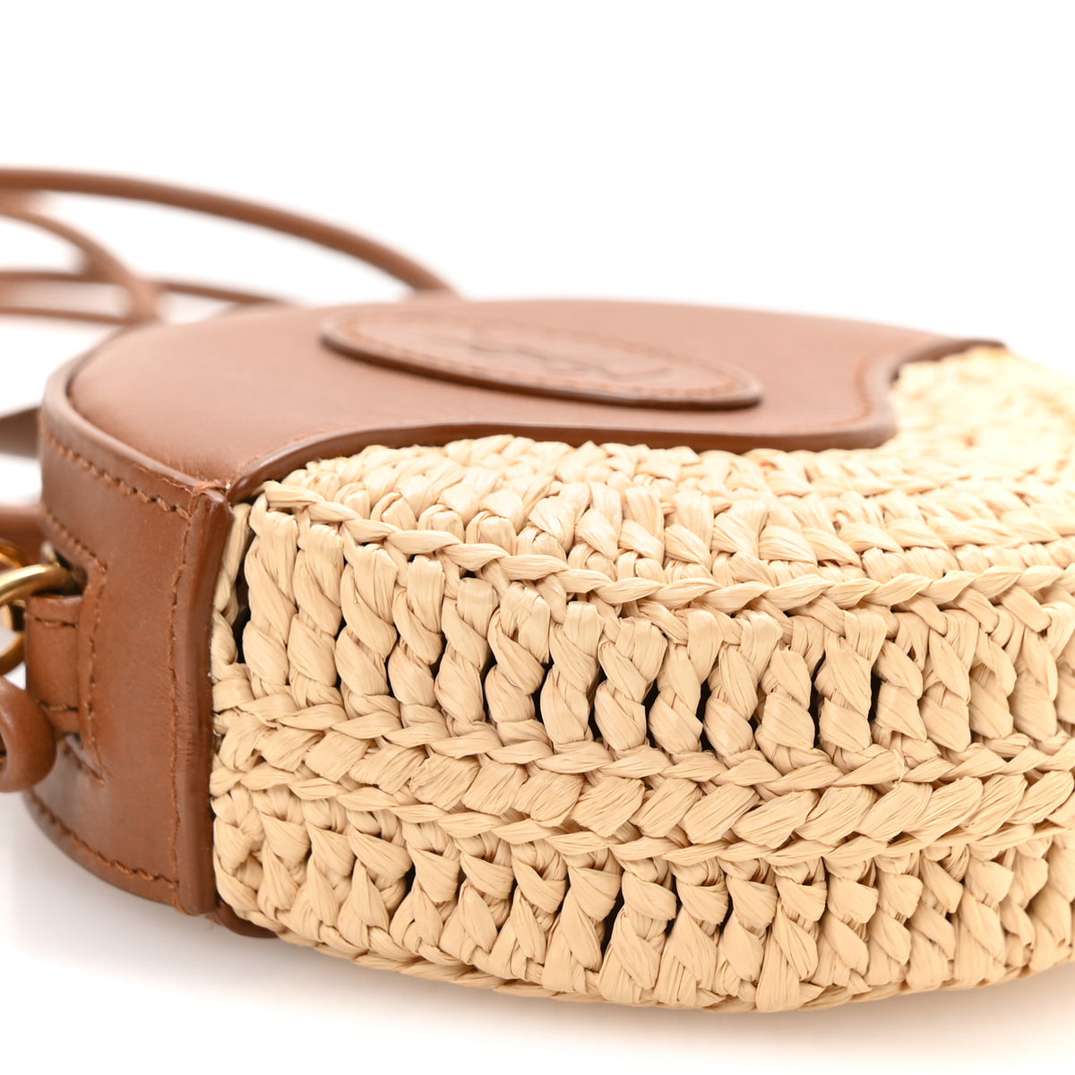Saint Laurent Raffia Round Camera Bag Beige Naturel 8 of 9
