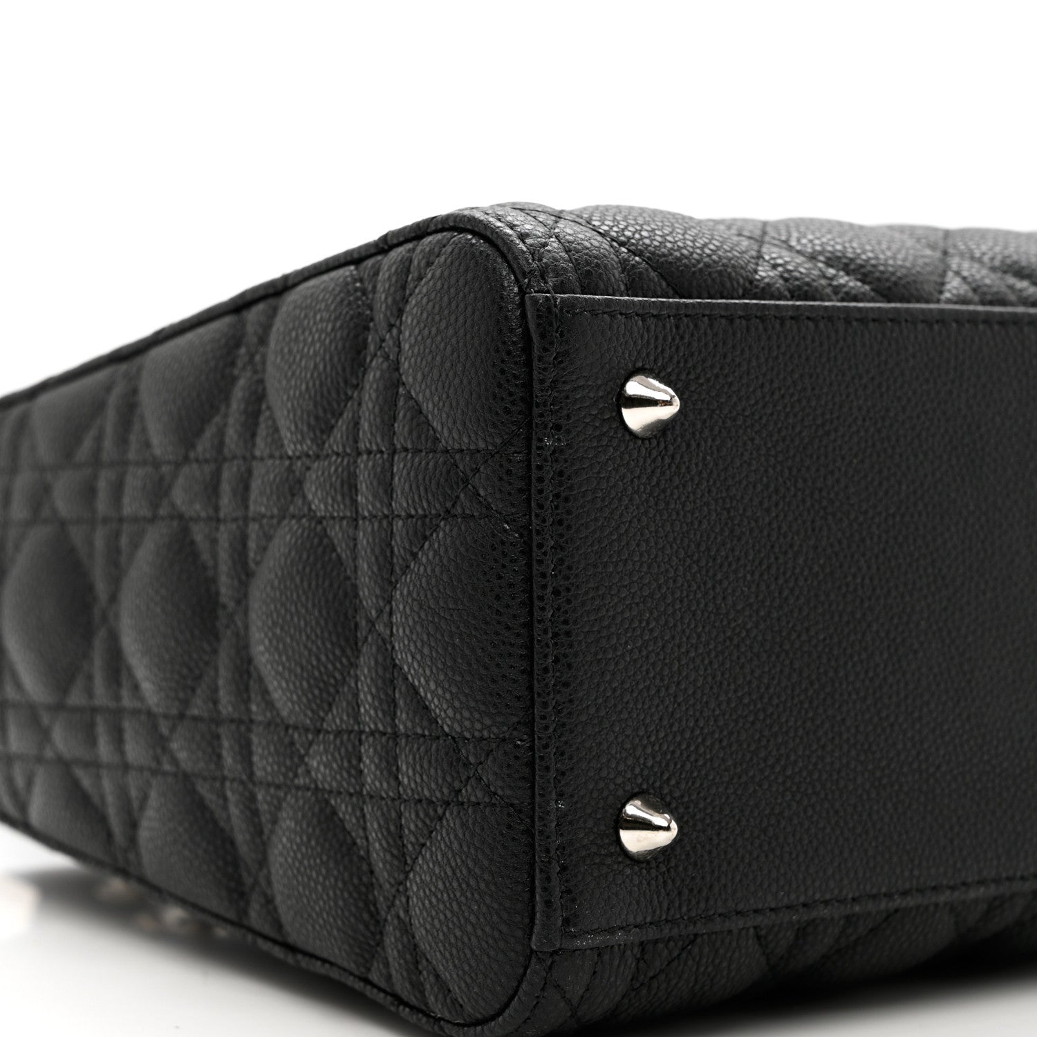 Christian Dior Grained Calfskin Cannage Medium Lady Dior Black 7 of 8