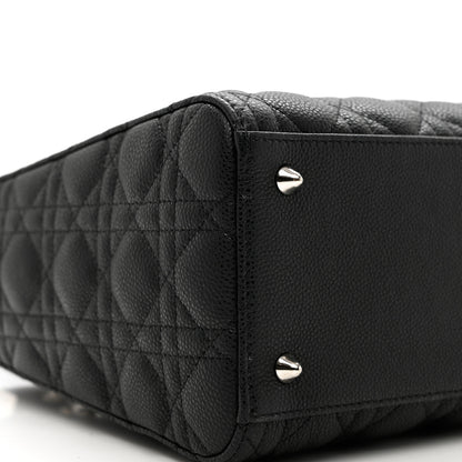 Christian Dior Grained Calfskin Cannage Medium Lady Dior Black 7 of 8