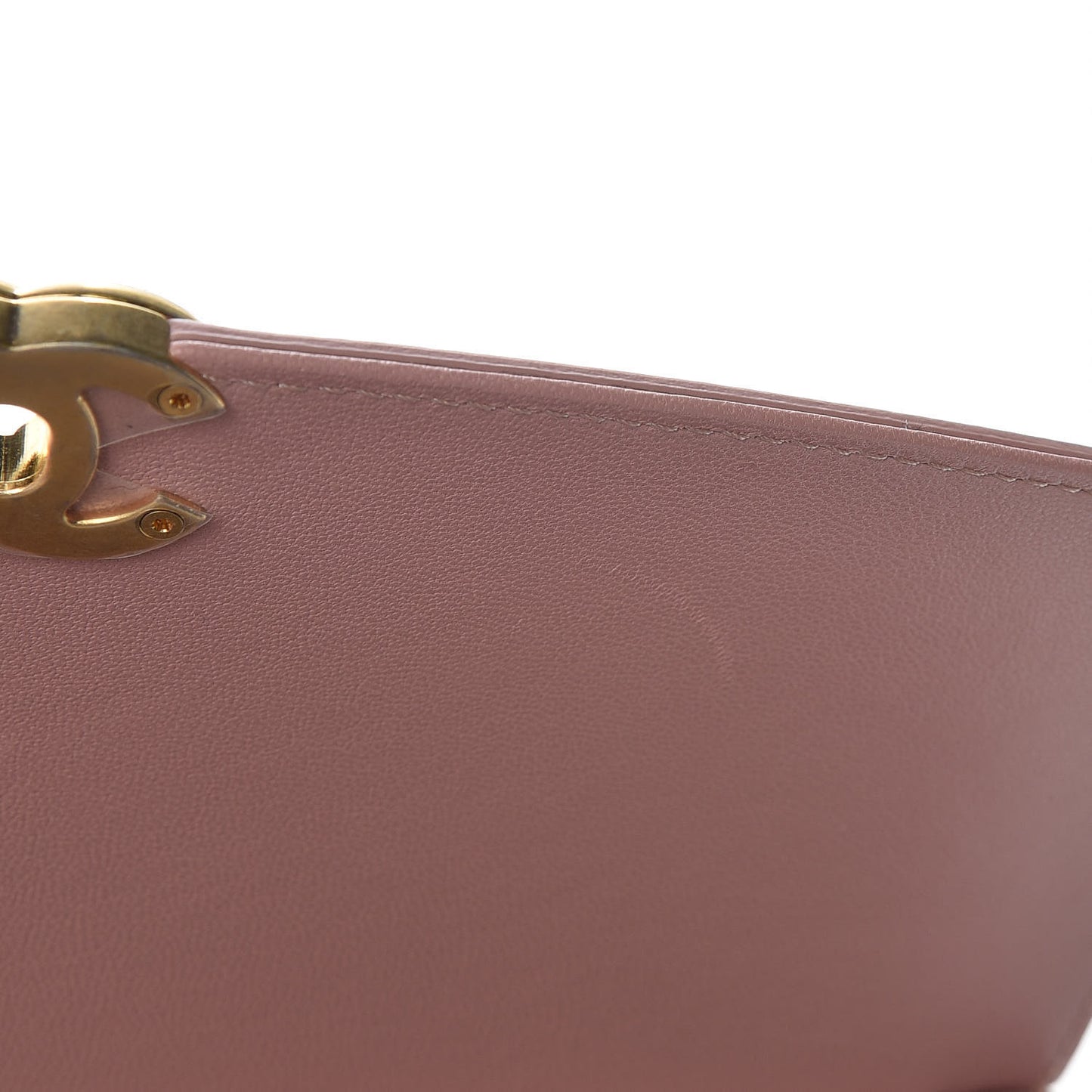 Lambskin Quilted Curved Flap Pink