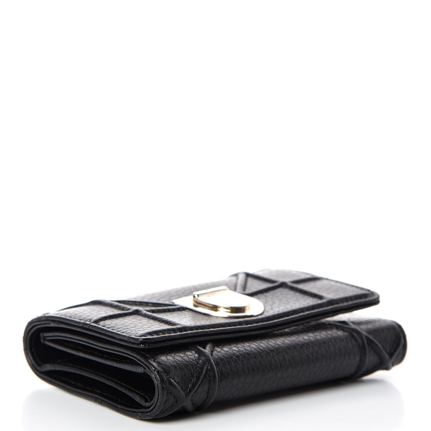 Grained Calfskin Cannage Diorama Elancee Wallet Black