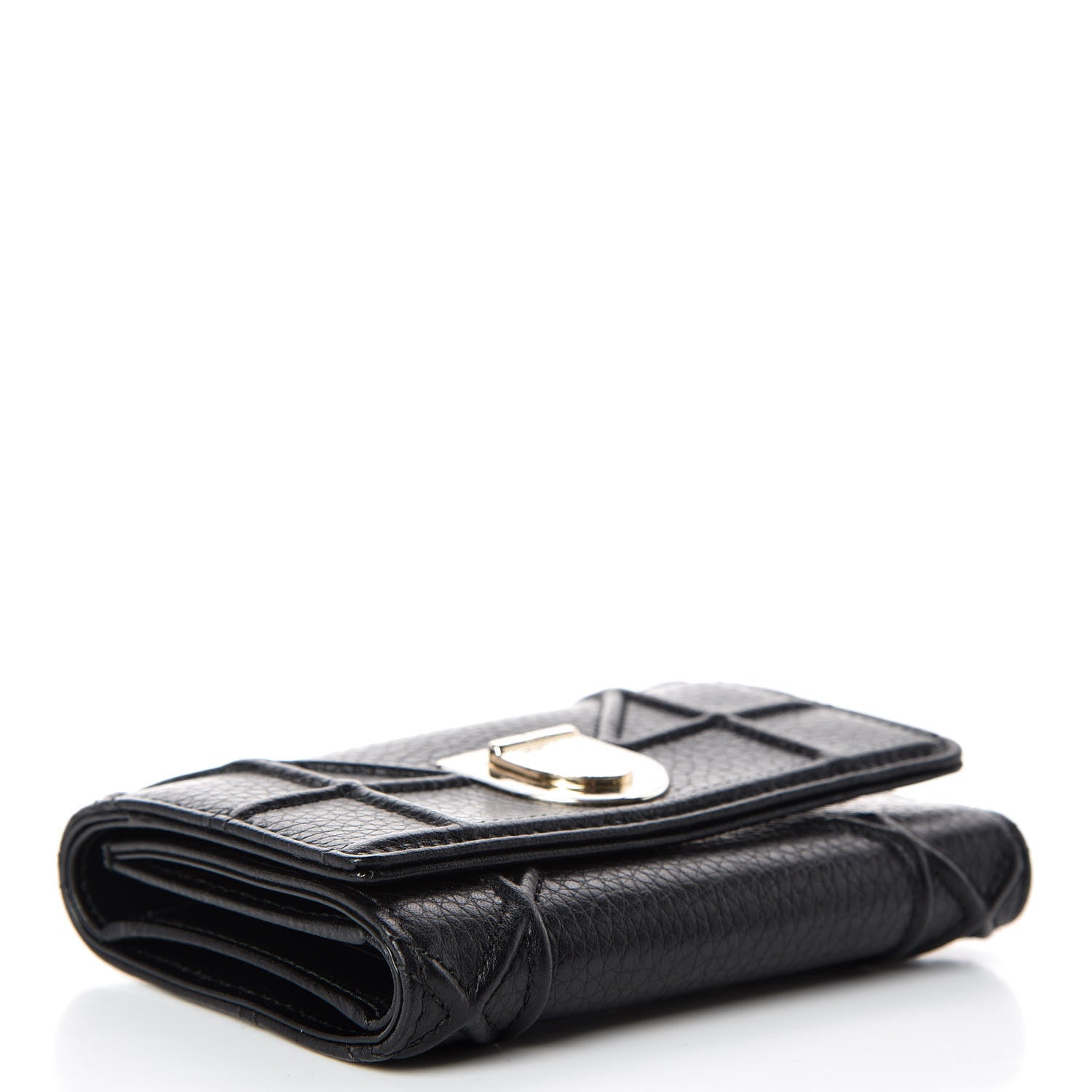 Christian Dior Grained Calfskin Cannage Diorama Elancee Wallet Black 4 of 7