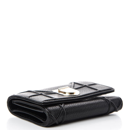 Christian Dior Grained Calfskin Cannage Diorama Elancee Wallet Black 4 of 7