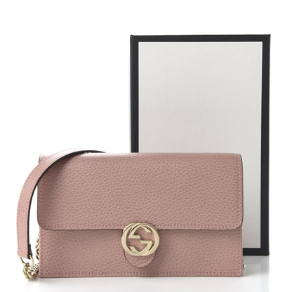 Gucci Dollar Calfskin Interlocking G Chain Wallet Soft Pink 10 of 10