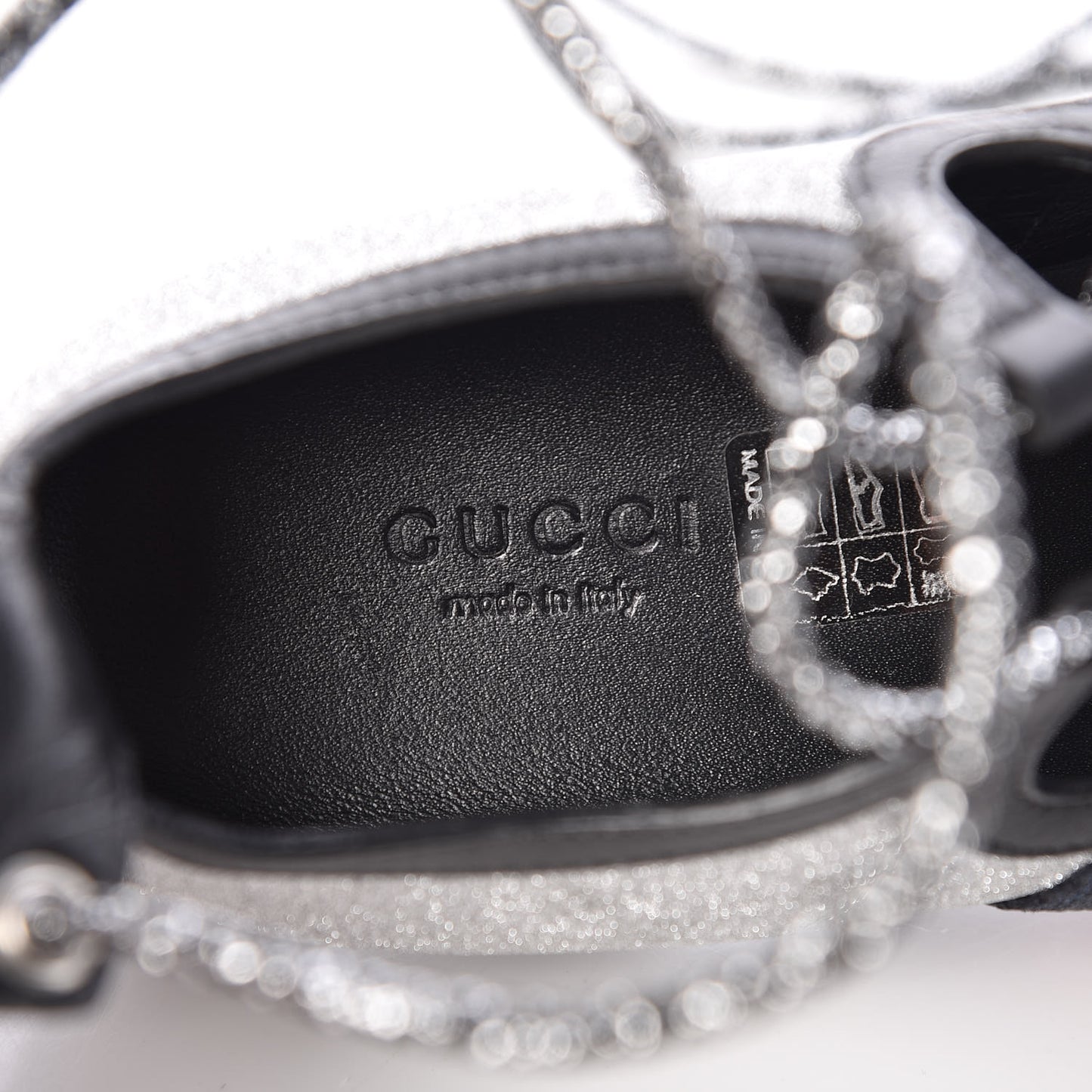 Nappa Sparkle Studded Web Lace Up Titan Sneakers 37.5 Argento