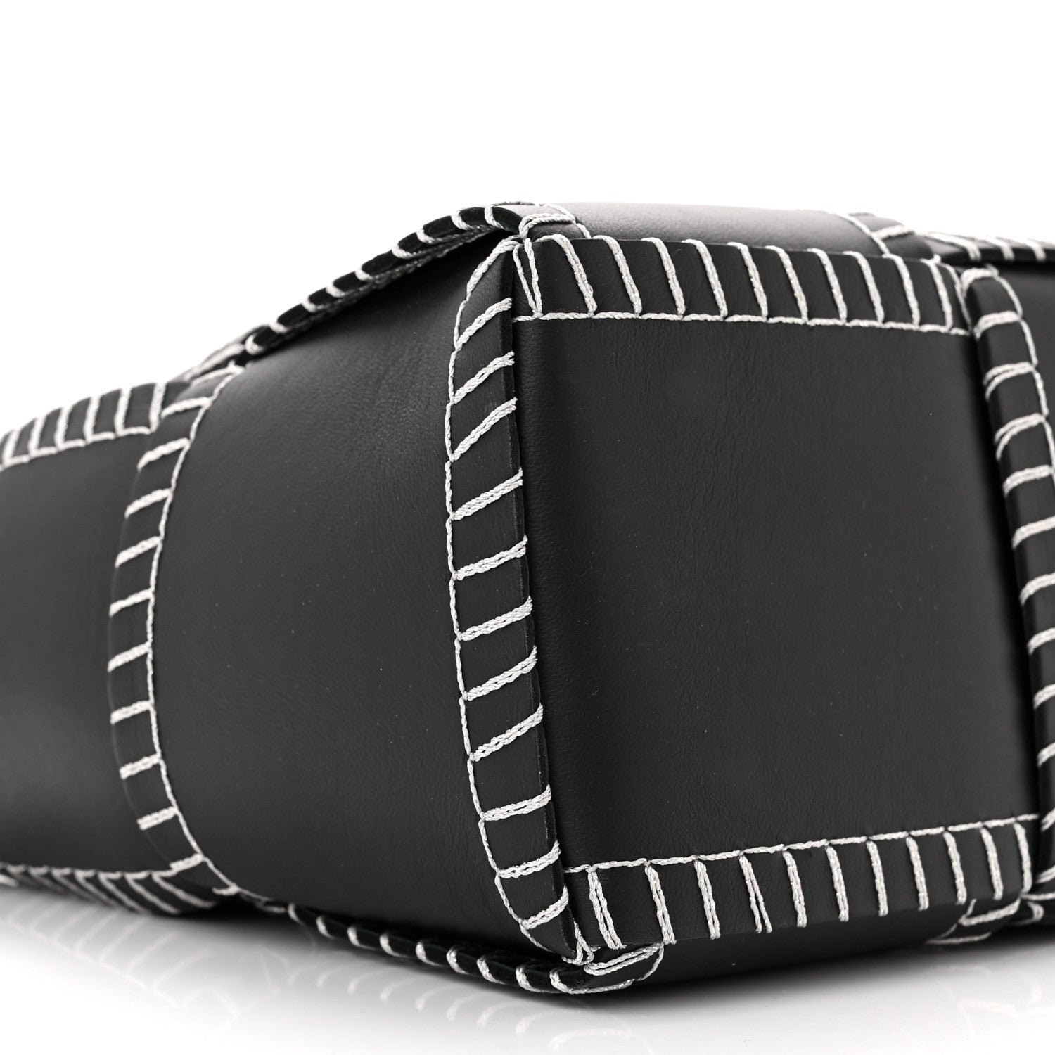 Bottega Veneta Nappa Maxi Intrecciato Overlock Stitched Small Arco Tote Black Silver 9 of 10