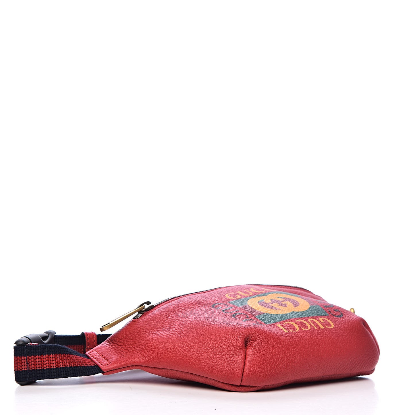 Grained Calfskin Small Logo Belt Bag Hibiscus Red