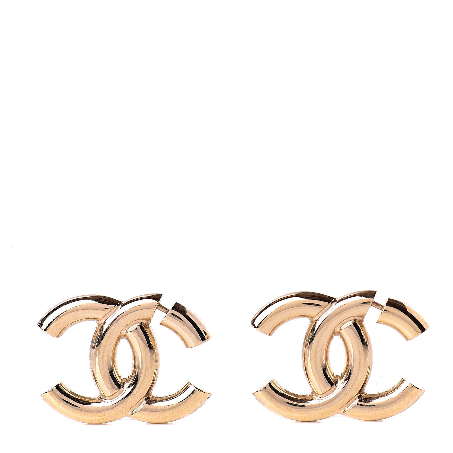 Chanel Metal CC Earrings Gold 1 of 7