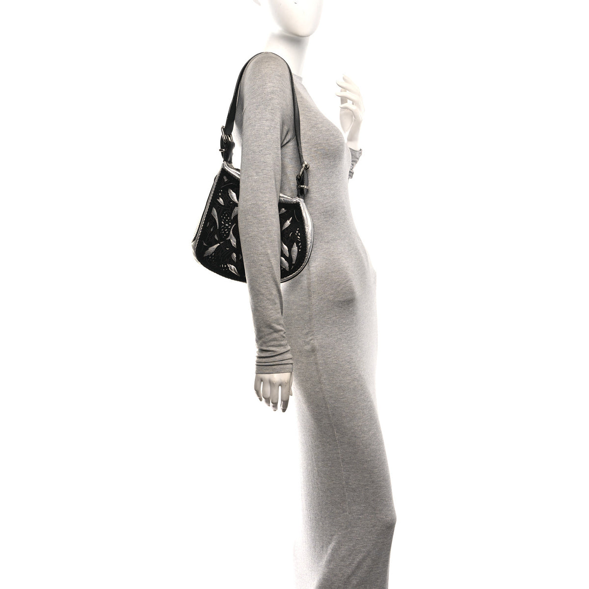 Calfskin Metal Small Oyster Black