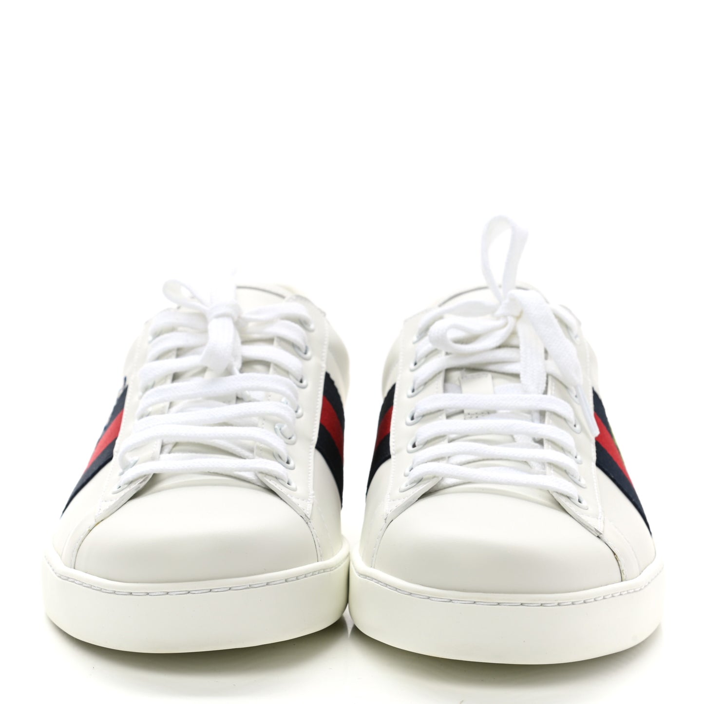 Calfskin Miro Soft Web Embroidered Mens Ace Sneakers 11.5 White Green