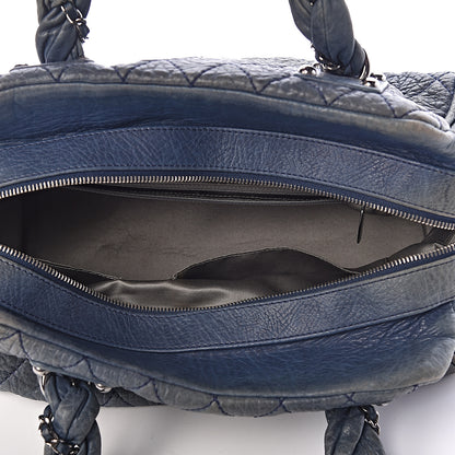Chanel Distressed Lambskin Lady Braid Bowler Blue 5 of 10