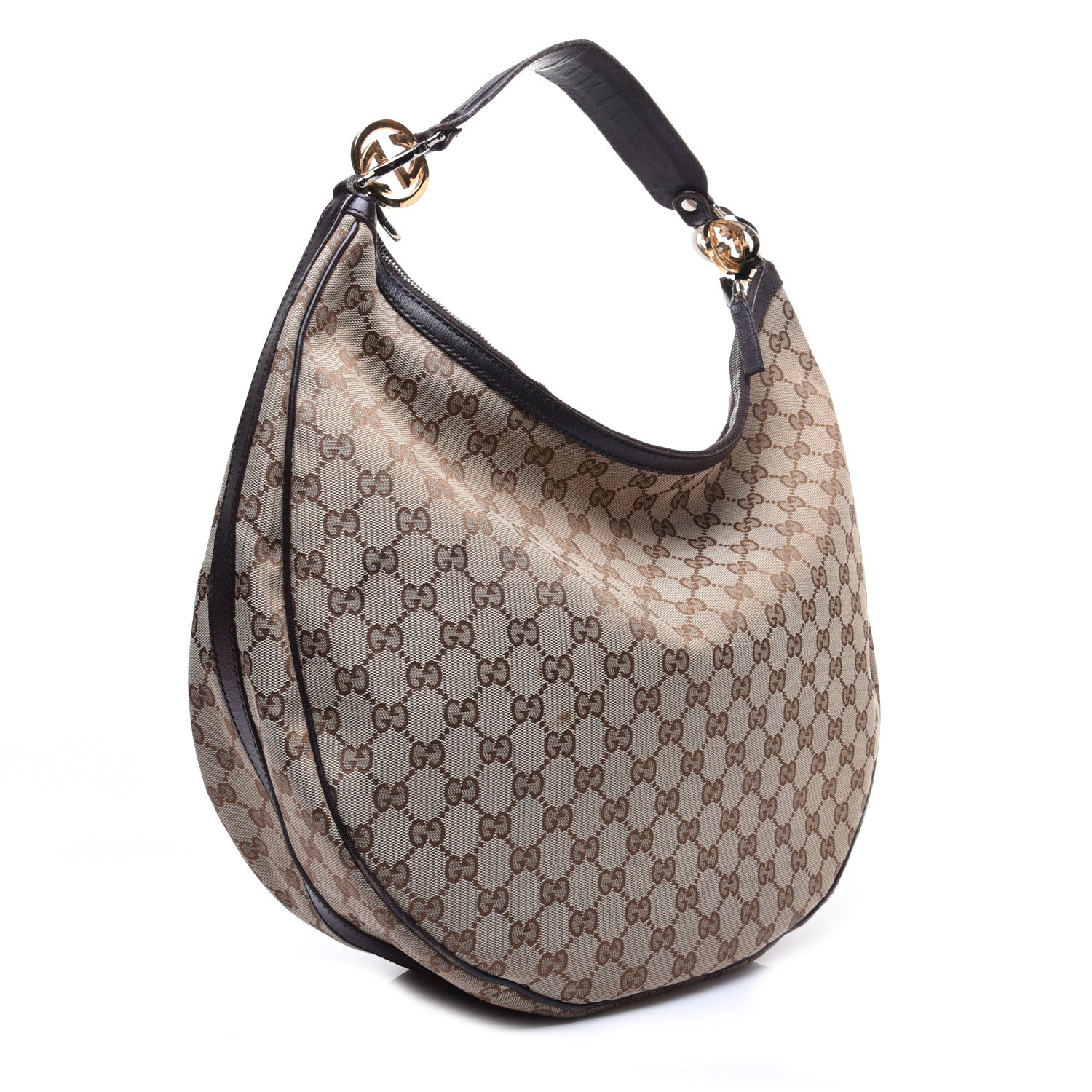 Gucci Monogram Large GG Twins Hobo Dark Brown 3 of 14