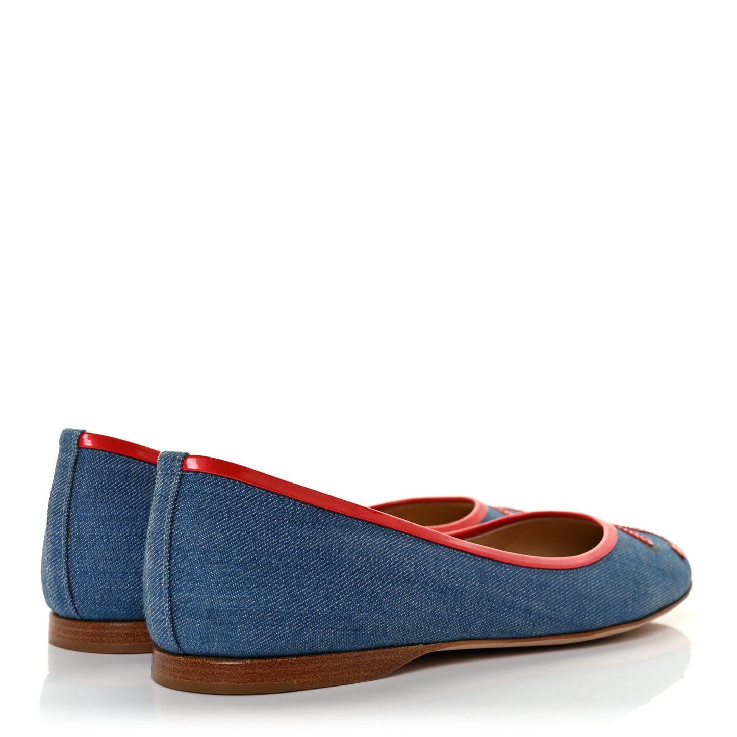Denim Patent CC Ballerina Flats 37 Blue Red