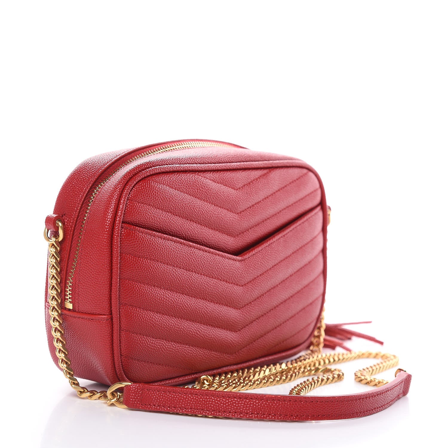 Saint Laurent Grain De Poudre Matelasse Monogram Mini Lou Camera Bag Eros Red 3 of 10