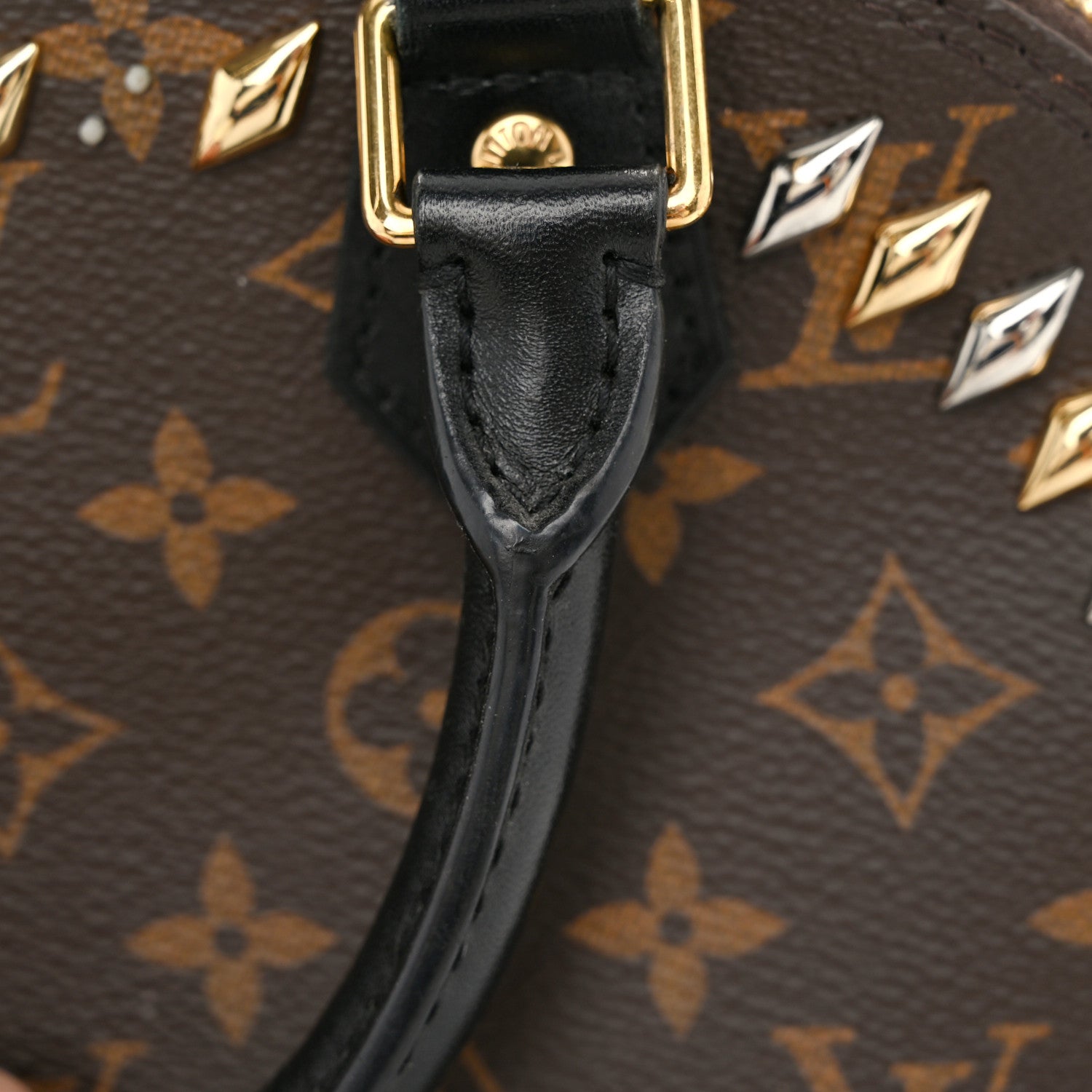 Louis Vuitton Monogram Macassar Studded Alma BB 21 of 23