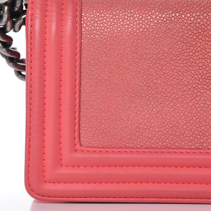 Chanel Galuchat Stingray Small Boy Flap Pink 13 of 19