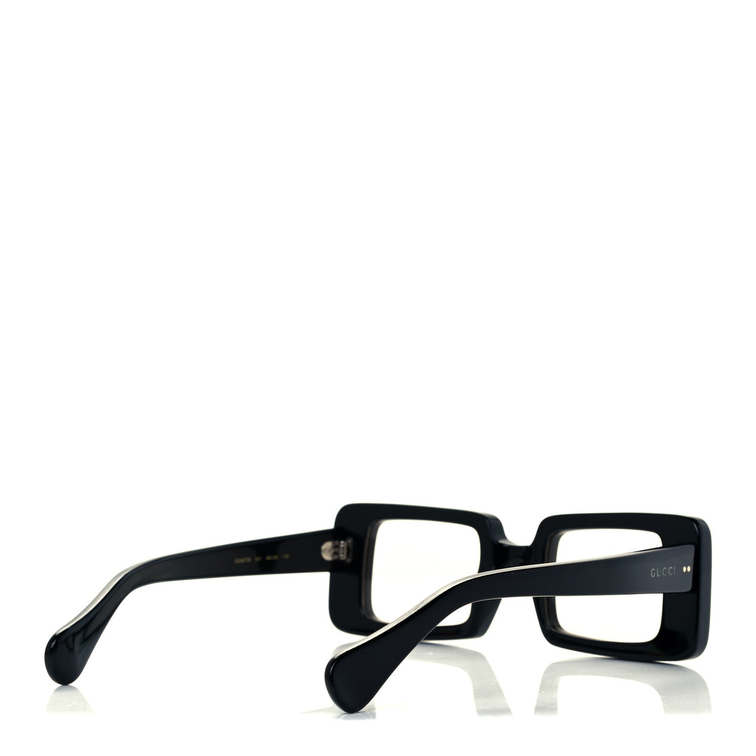 Gucci Acetate Rectangle Sunglasses GG0873S Black Yellow 4 of 8