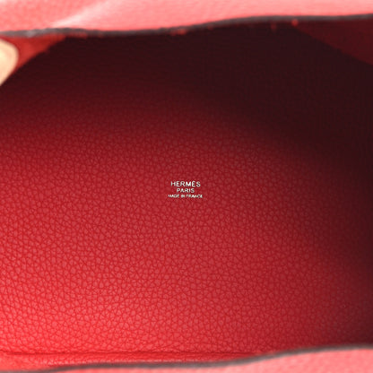 Hermes Taurillon Clemence Swift Eclat Picotin Lock 22 MM Rouge Tomate Rose Eglantine 5 of 13