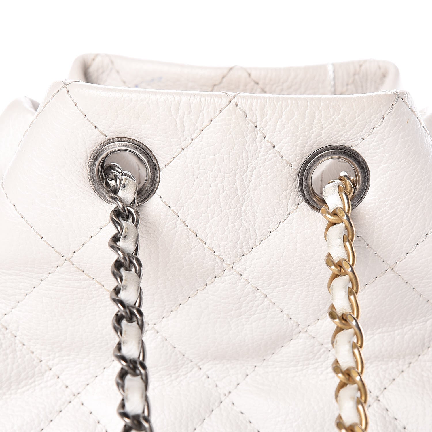 Chanel Patent Goatskin Quilted Small Gabrielle Backpack White 15 of 15