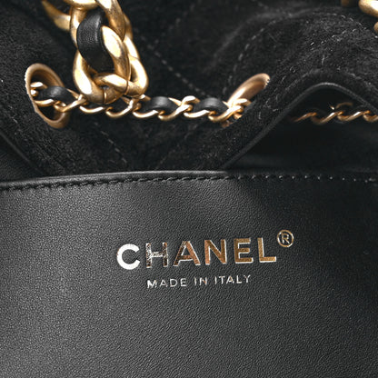 Chanel Suede Quilted Small Chanel 25 Handbag Black 6 of 11
