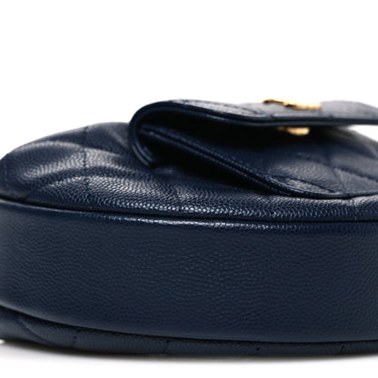Chanel Caviar Quilted Polly Pocket Pouch Hobo Navy 9 of 11