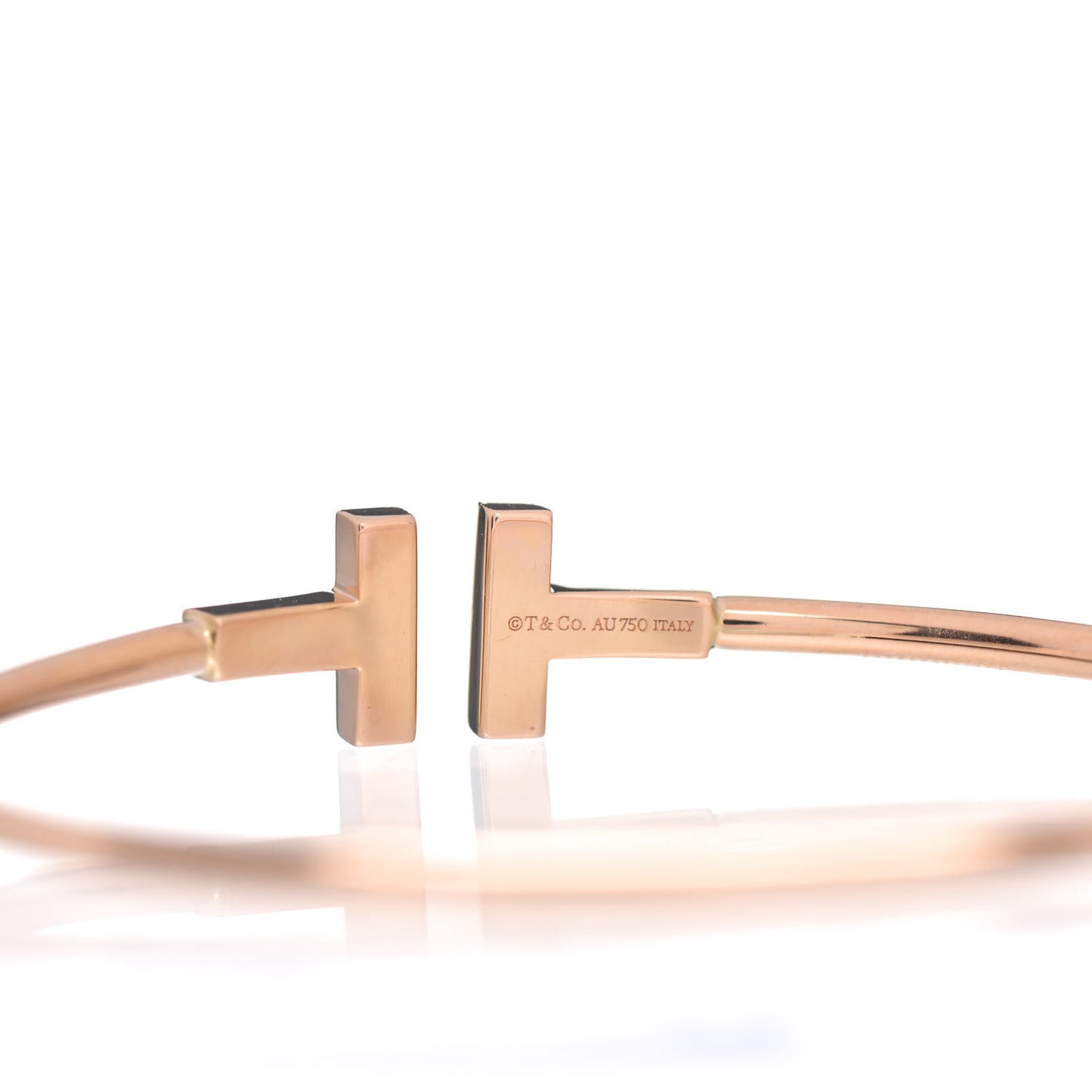 18K Rose Gold Diamond T Wire Bracelet
